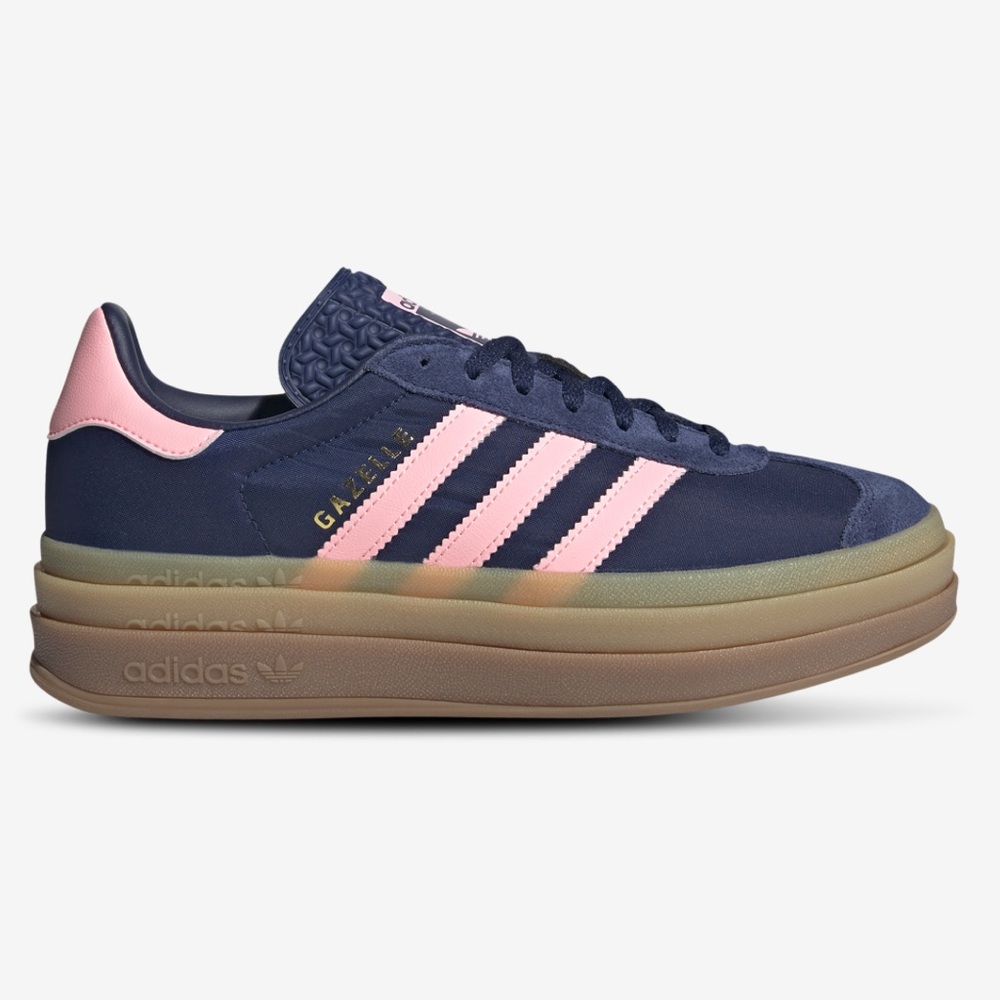 Adidas Gazelle Bold Navy and Pink Sneakers